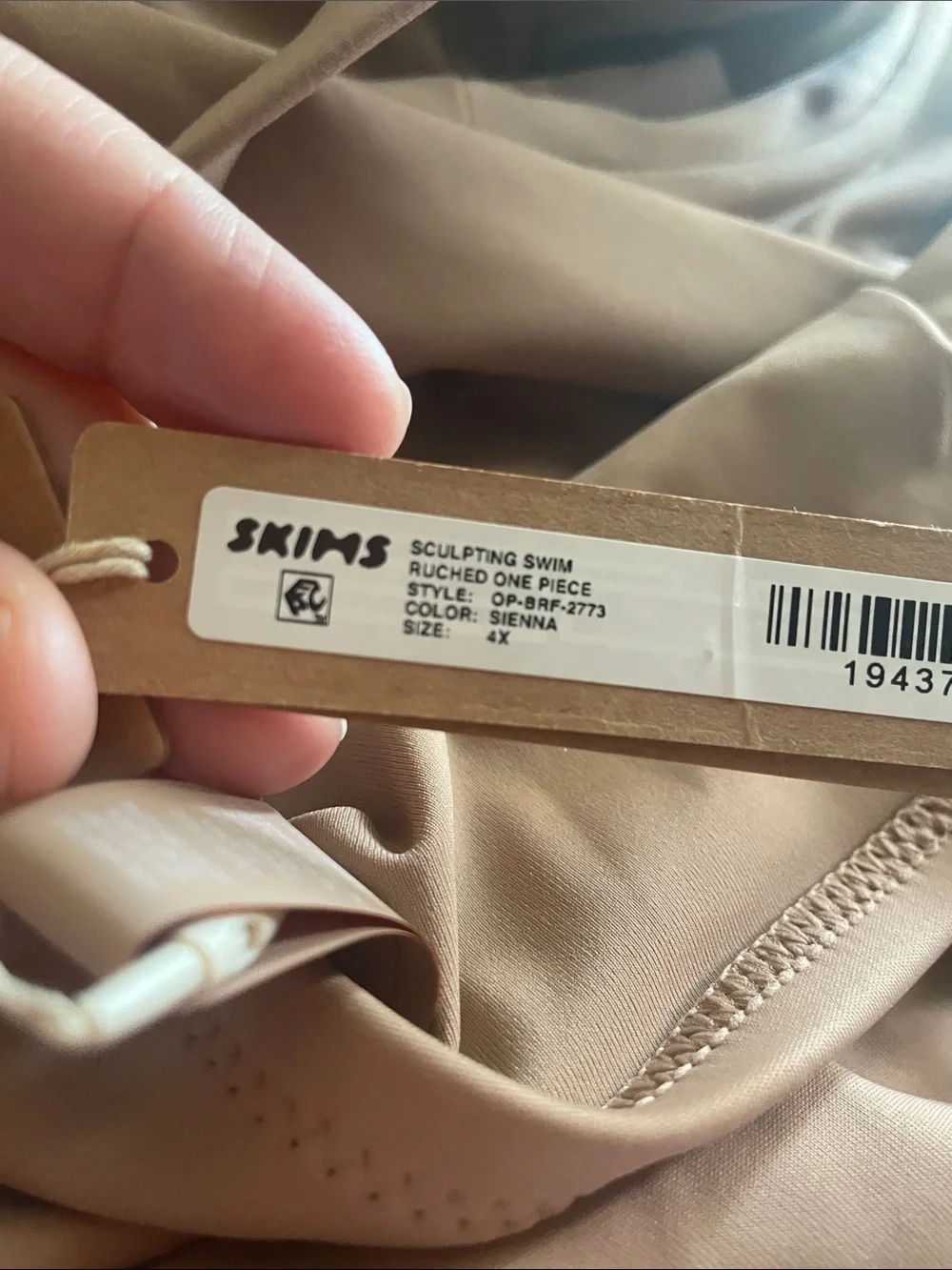 SKIMS Sculpting Swim Ruched One Piece Adjustable Strap Sienna size 4X